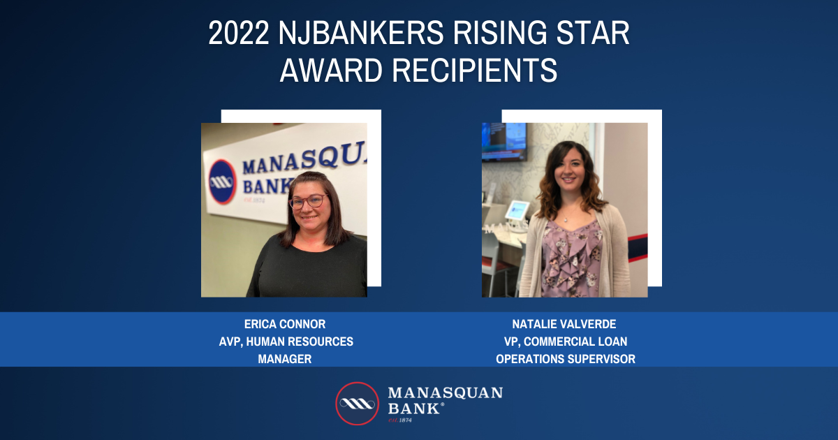 Two Manasquan Bank Employees Receive Prestigious NJBankers Rising Star Award